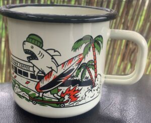 Dogtown Coffee Enamelware White Mug